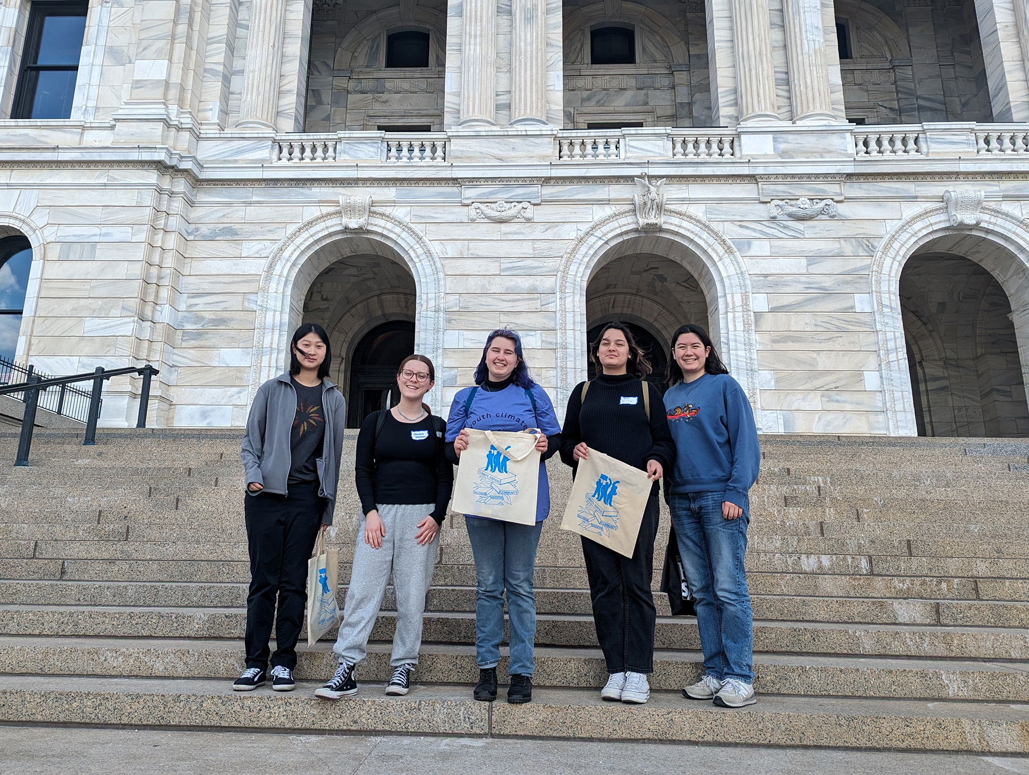 ESI council members stand in front of the state Capitol