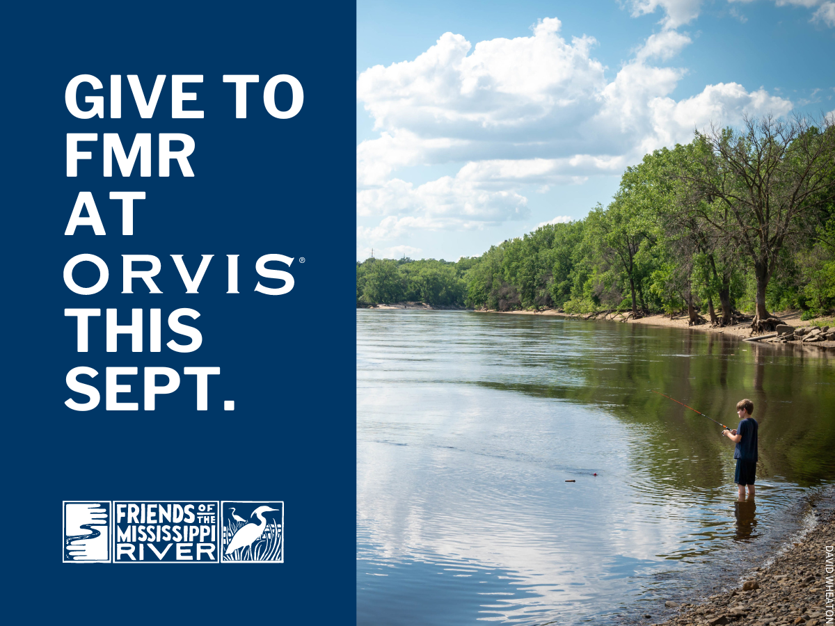 Orvis Giveback Days this Sept. Youth fishing along the Mississippi River.