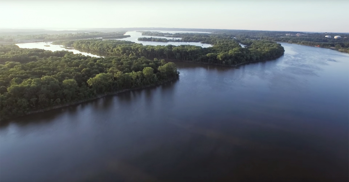 An aerial view of the Vermillion River.