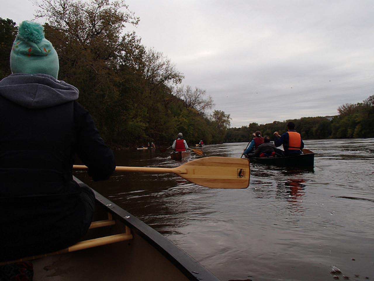 Canoes on the Mississippi River