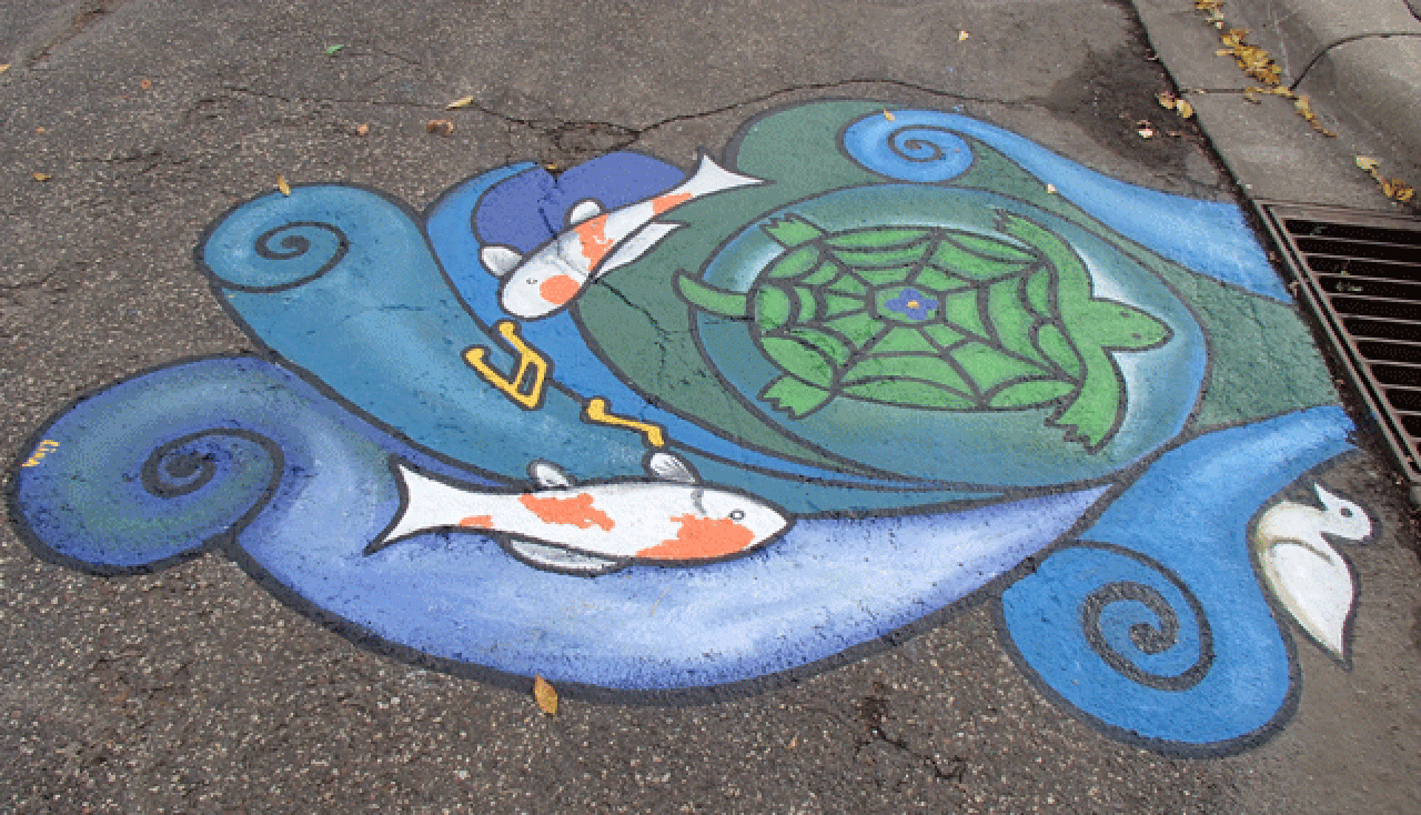 Saint Paul's first storm-drain mural!