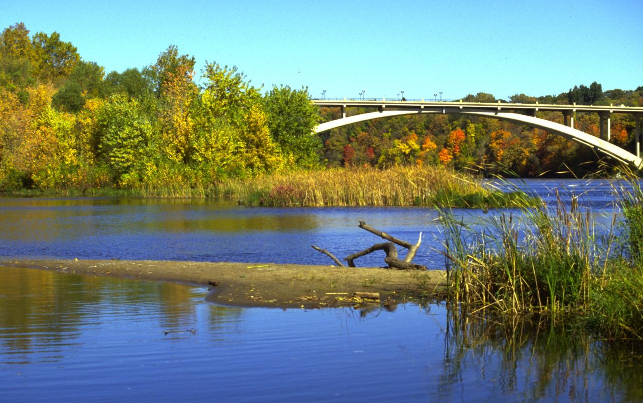 Lake Street Bridge from the Mississippi Gorge