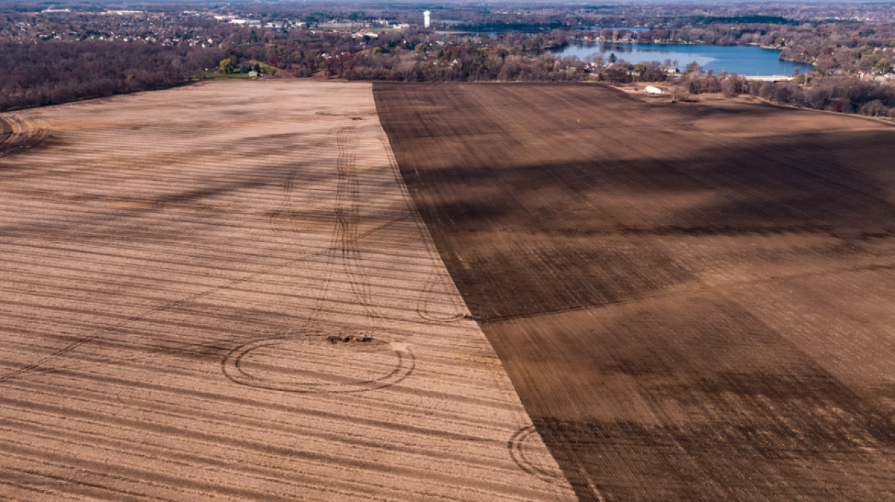 The farm field at the William H Houlton Conservation Area about to be turned into prairie