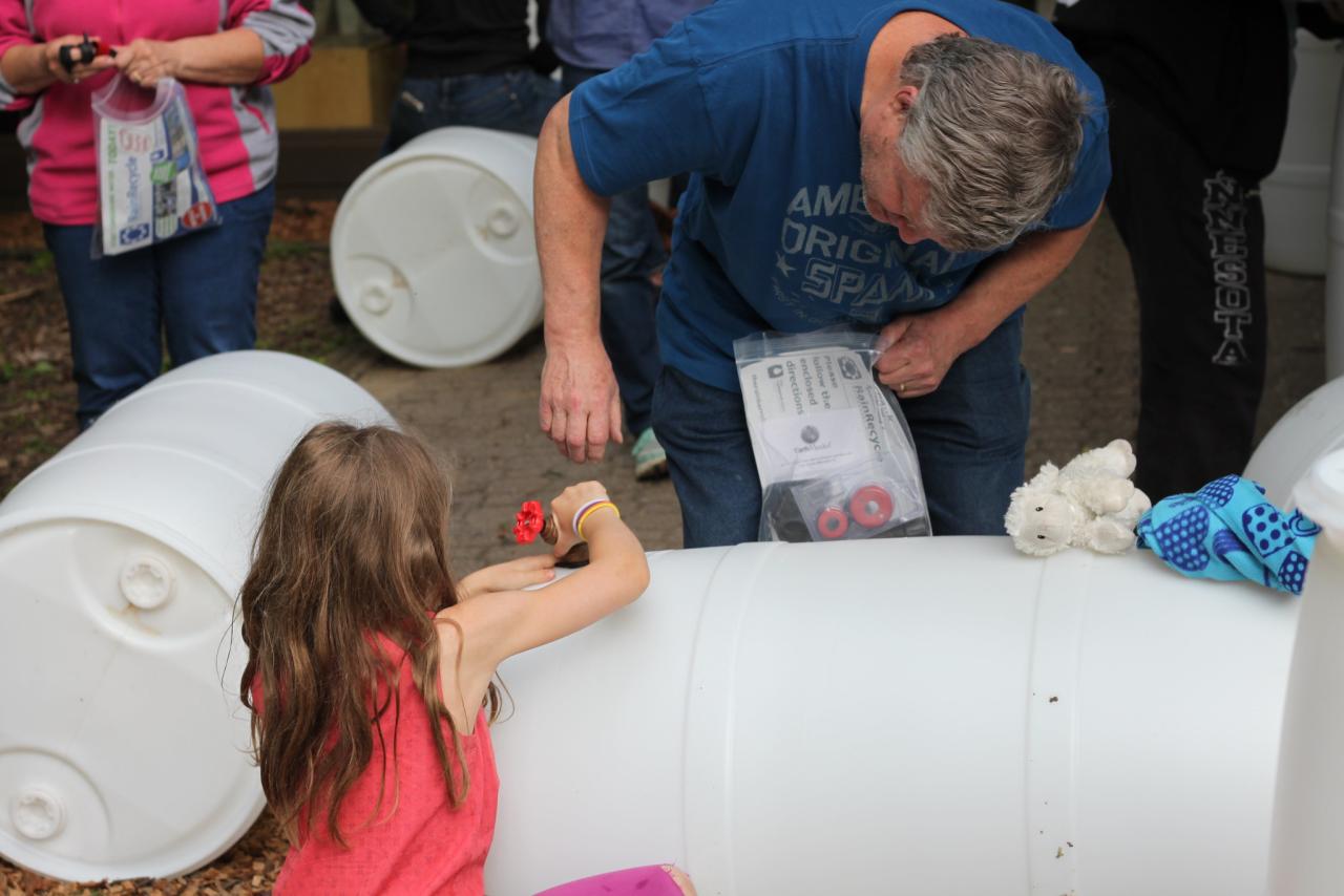 Rain barrel assembly at a past workshop