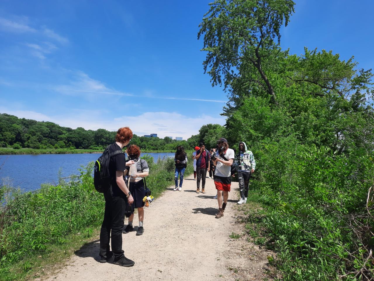 A group of students on a field trip