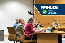FMR staff testifies at Legislature on invasive carp + text: "#MNLEG Final Update"