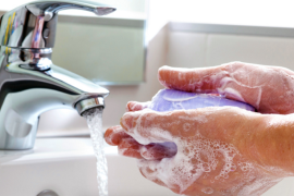 Plain soap and water is the best way to wash your hands.