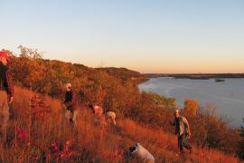 Volunteers on the prairie bluff at River Oaks Park