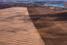 The farm field at the William H Houlton Conservation Area about to be turned into prairie