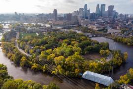 Aerial of Nicollet Island