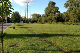 Nicollet Island open lot, before prairie restoration