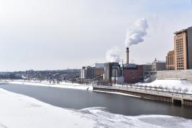 St. Paul downtown riverfront in winter