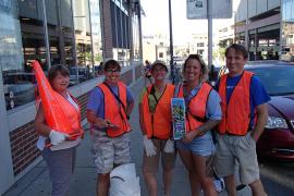 Volunteers ready to stencil storm drains in St. Paul