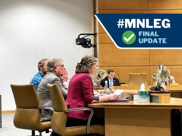 FMR staff testifies at Legislature on invasive carp + text: "#MNLEG Final Update"