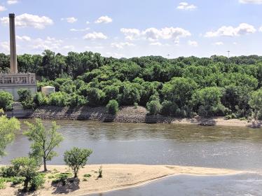 Summer riverbank near old Ford plant