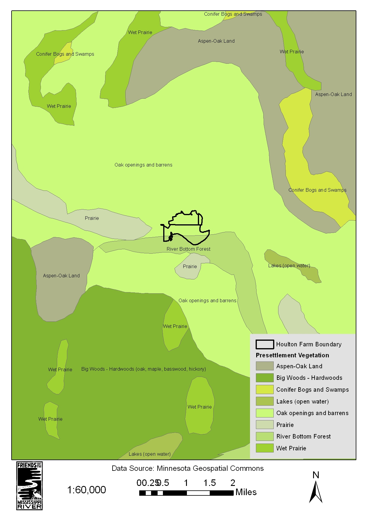 Creating maps like this historic vegetation map allow managers to understand what the land was like before human settlement and to set goals for plant community restoration.