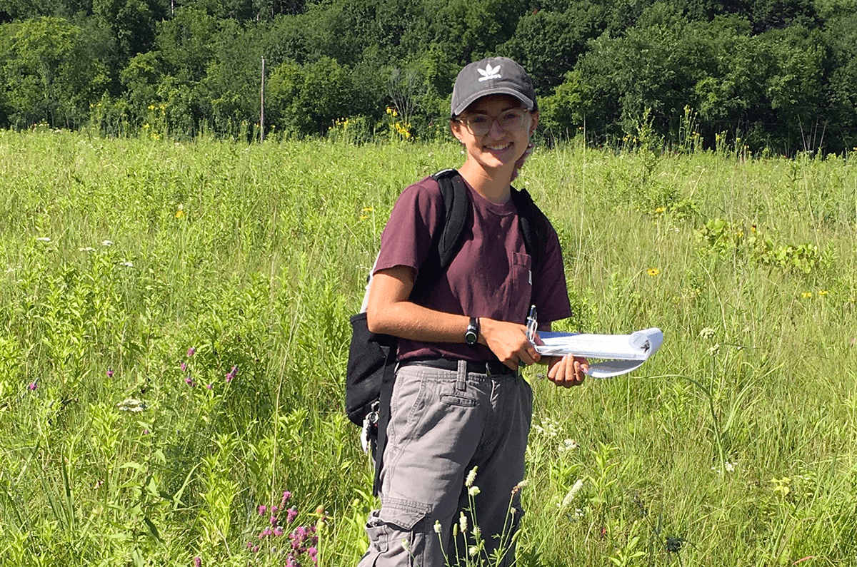 Michaela with flowers