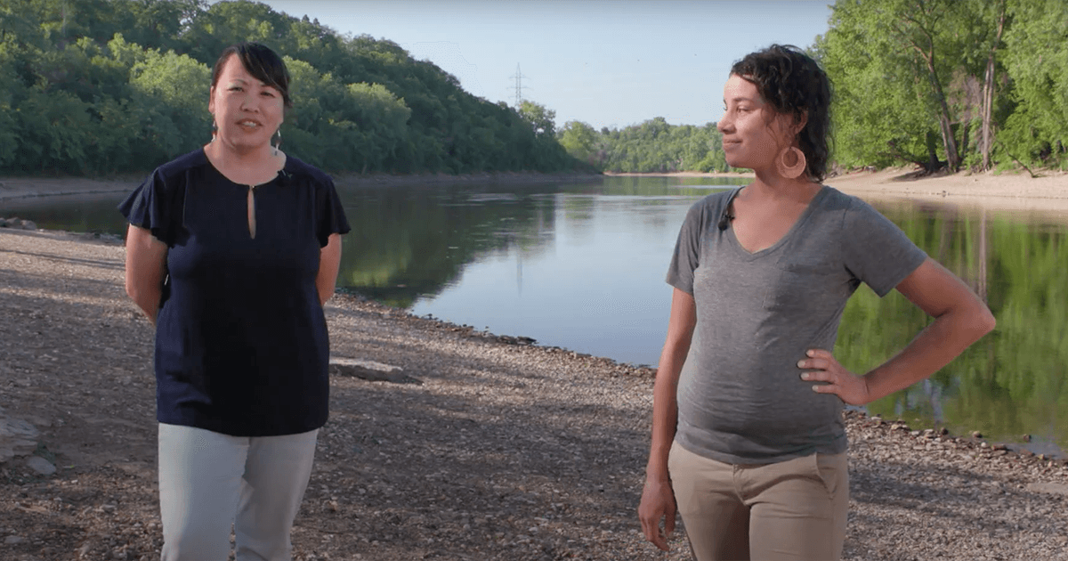 Nou and Laura at the river