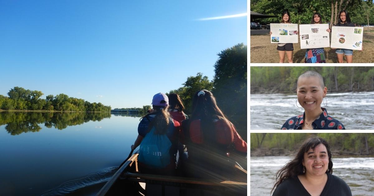 Canoe, ESI fellows, Sam, Sophie