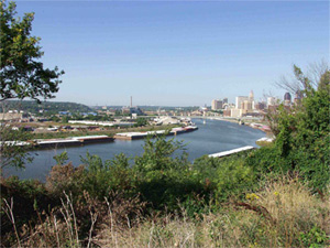 [Photo: The West Side Flats as seen from Daytons Bluff today.]